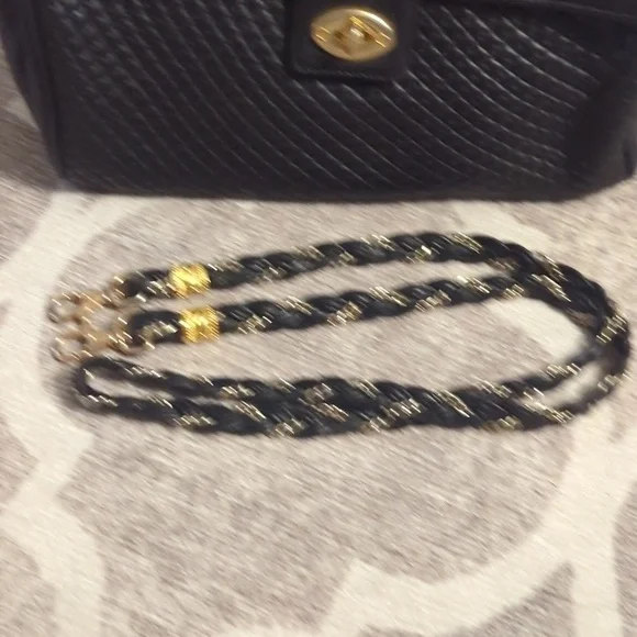 Black Leather Quilted Crossbody Purse - Picture 8 of 11